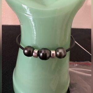 Imperial Pearls Sterling Silver Beads and Leather Wrap Bracelet NWT